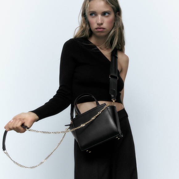 (SOLD) ZARA MINI CITY BAG BLACK - Picture 8 of 13